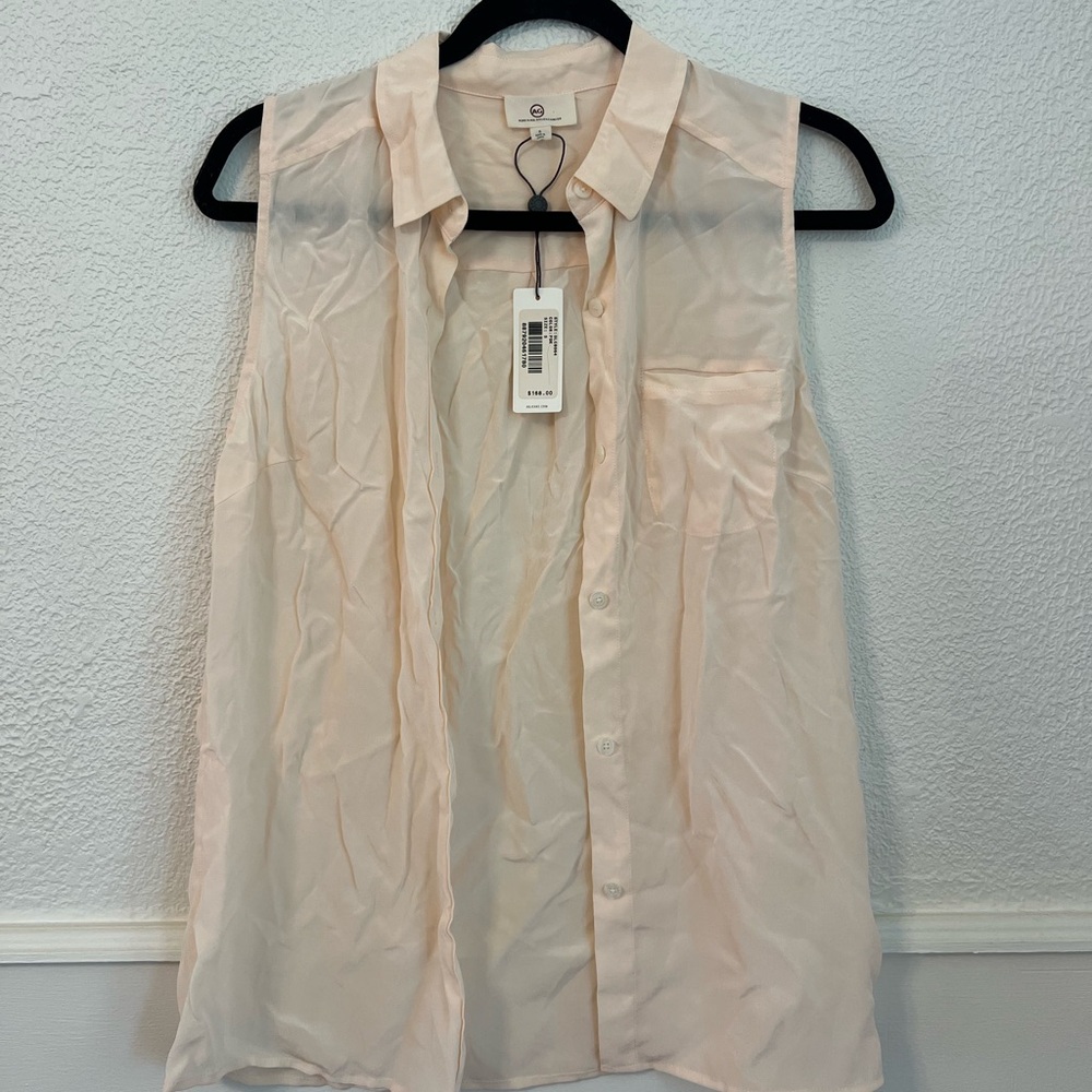 AG Adriano Goldschmied Light Pink Sleeveless Blouse